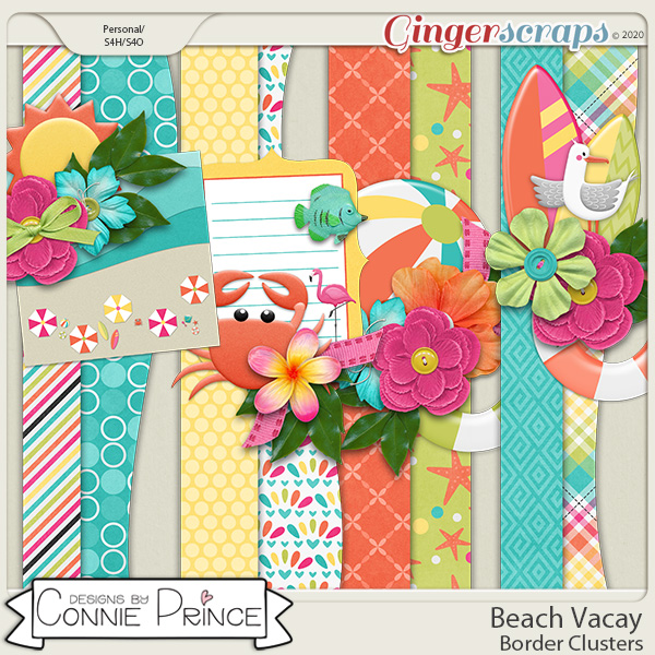 Beach Vacay - Border Clusters by Connie Prince