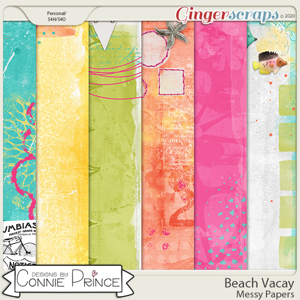 Beach Vacay - Messy Papers by Connie Prince