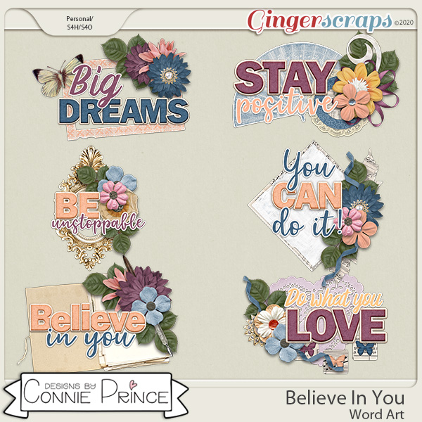 Believe In You - Word Art Pack by Connie Prince