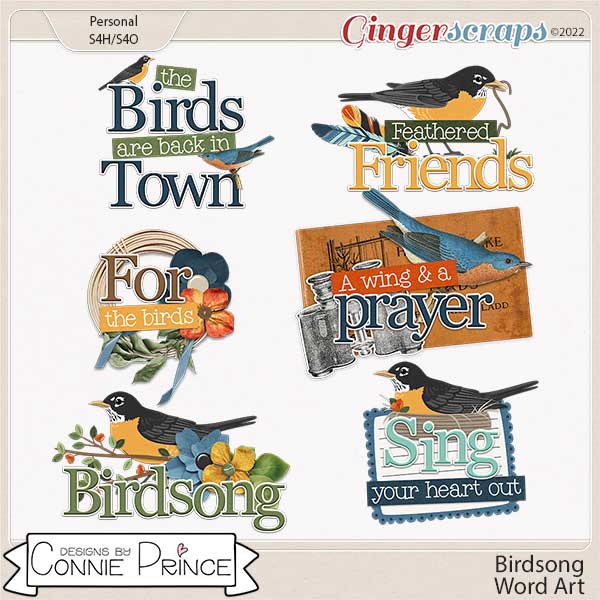 Birdsong - Word Art Pack by Connie Prince