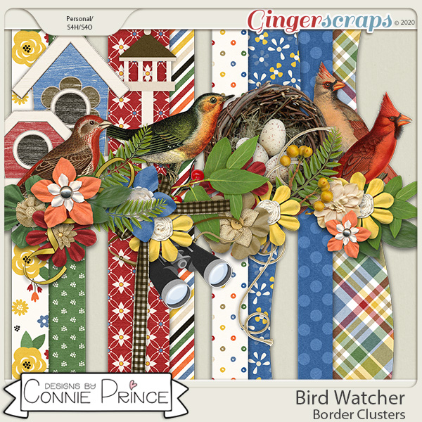 Bird Watcher - Border Clusters by Connie Prince