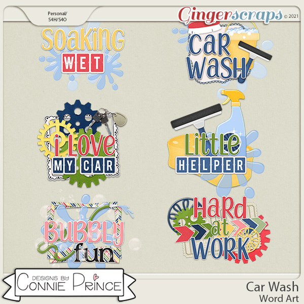 Car Wash  - Word Art Pack by Connie Prince