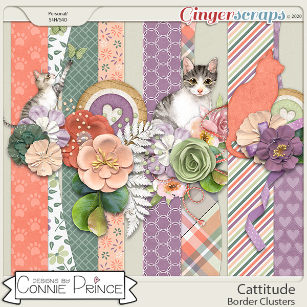 Cattitude - Border Clusters by Connie Prince