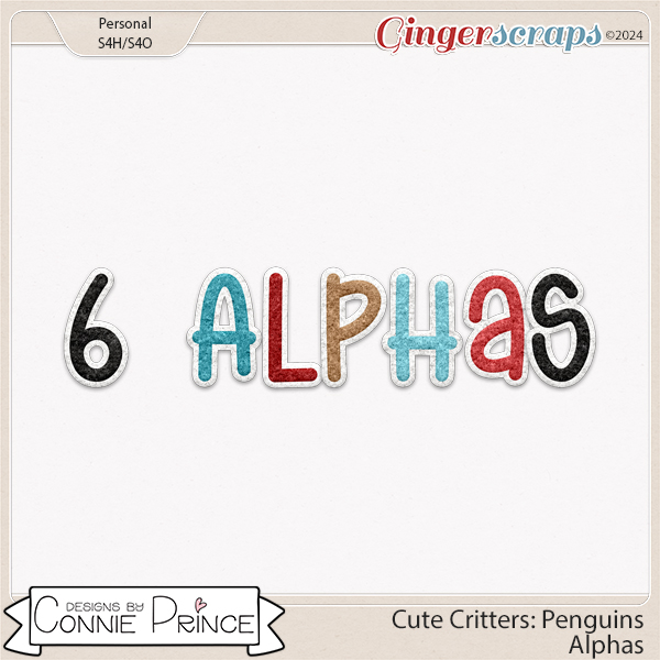 Cute Critters : Penguins - Alpha Pack AddOn by Connie Prince