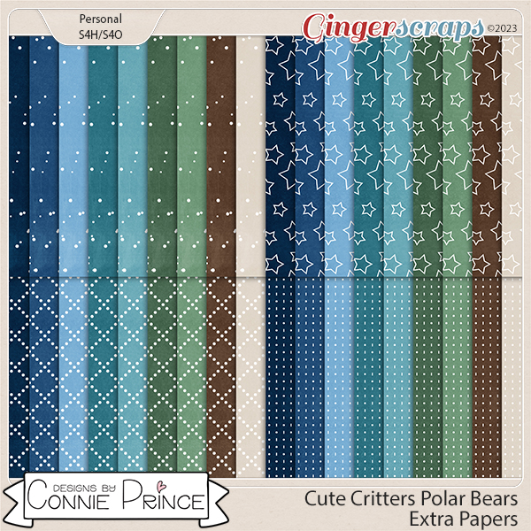 Cute Critters : Polar Bears - Extra Papers by Connie Prince