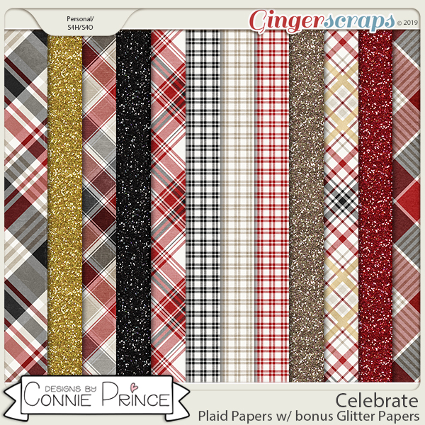 Celebrate - Plaid Paper Pack by Connie Prince