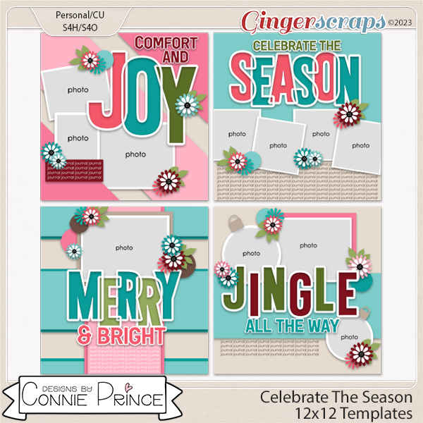Celebrate The Season - 12x12 Templates by Connie Prince