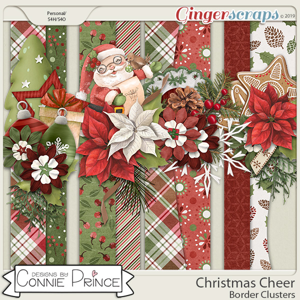 Christmas Cheer - Border Clusters by Connie Prince