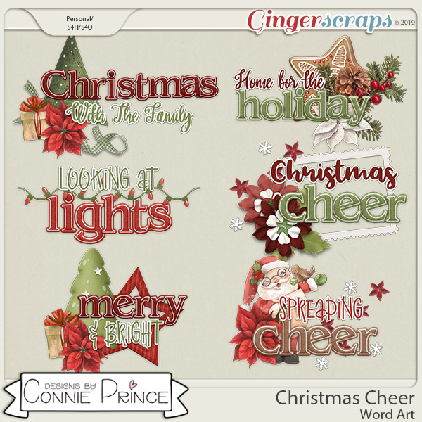 Christmas Cheer - Word Art Pack by Connie Prince