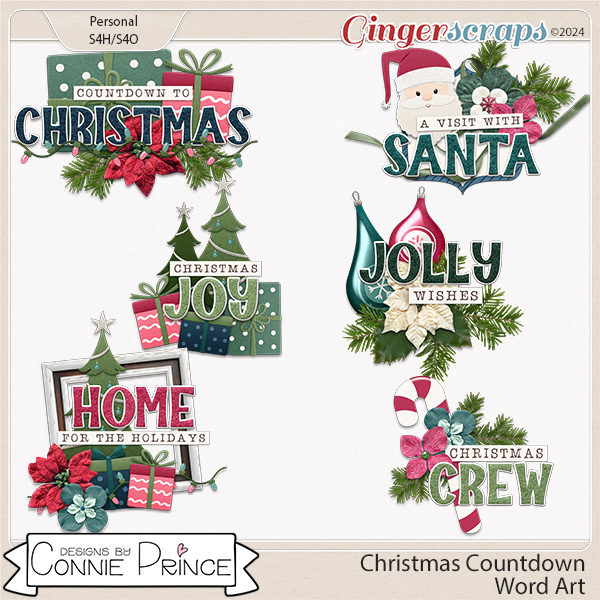 Christmas Countdown - Word Art Pack by Connie Prince
