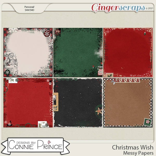 Christmas Wish  - Messy Papers by Connie Prince