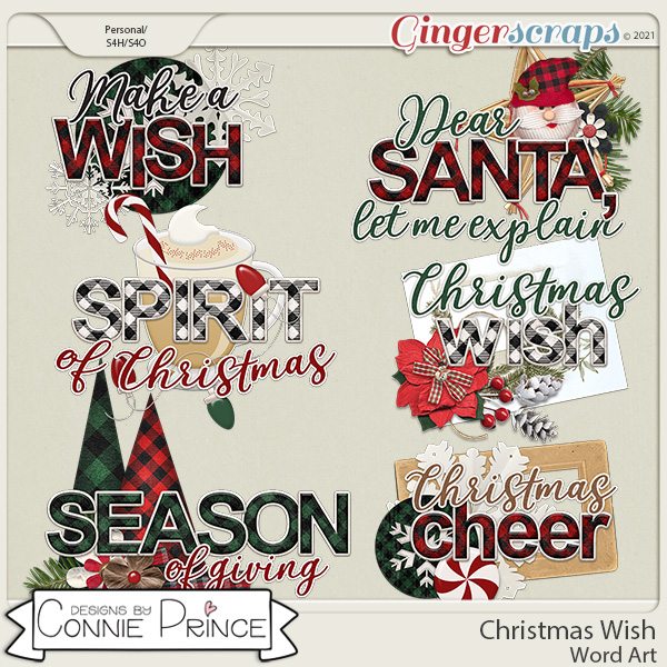 Christmas Wish  - Word Art Pack by Connie Prince