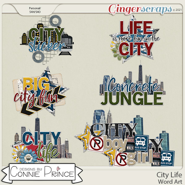 City Life - Word Art Pack by Connie Prince