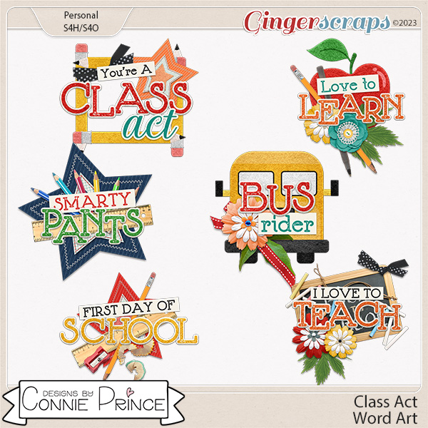 Class Act - Word Art Pack by Connie Prince