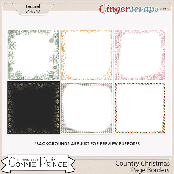 Country Christmas - Page Borders by Connie Prince