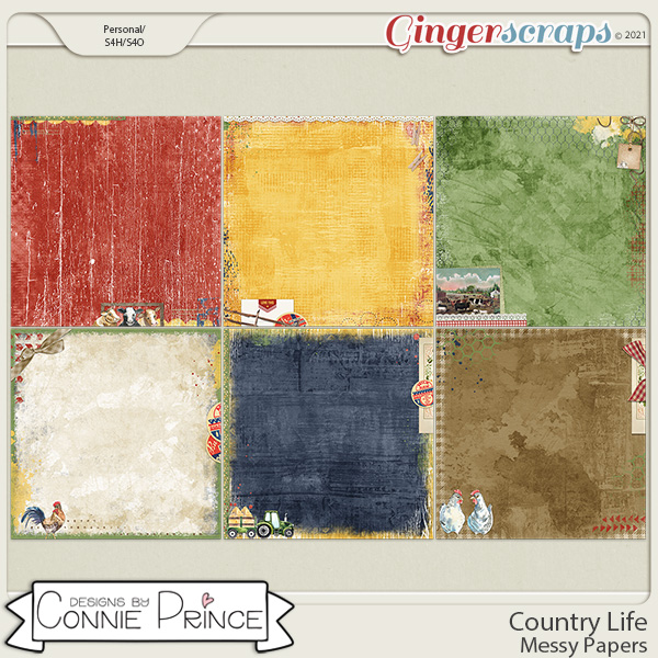 Country Life - Messy Papers by Connie Prince