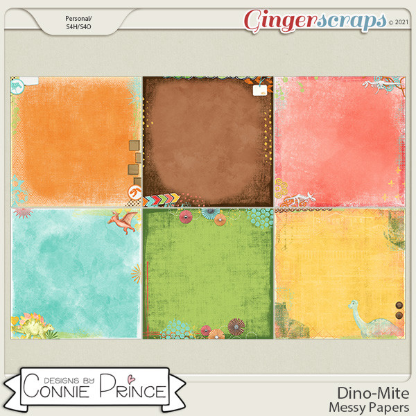 Dino-Mite  - Messy Papers by Connie Prince