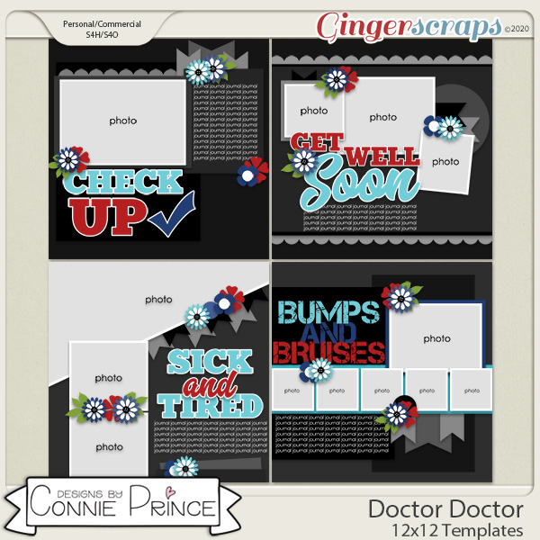 Doctor Doctor - 12x12 Templates (CU Ok) by Connie Prince