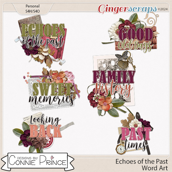Echoes Of The Past - Word Art Pack by Connie Prince