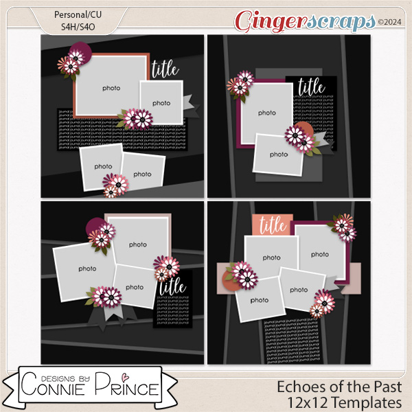 Echoes Of The Past - 12x12 Templates (CU Ok) by Connie Prince