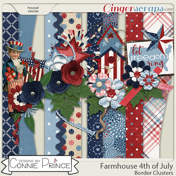 Farmhouse 4th of July - Border Clusters by Connie Prince