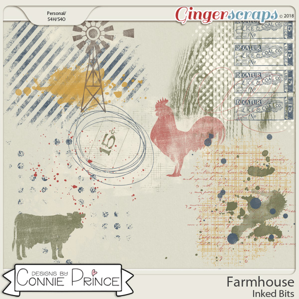 Farmhouse- Inked Bits by Connie Prince