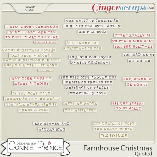 Farmhouse Christmas - Quoted by Connie Prince