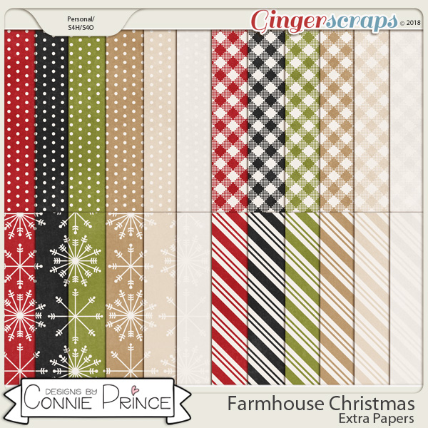 Farmhouse Christmas - Extra Papers by Connie Prince