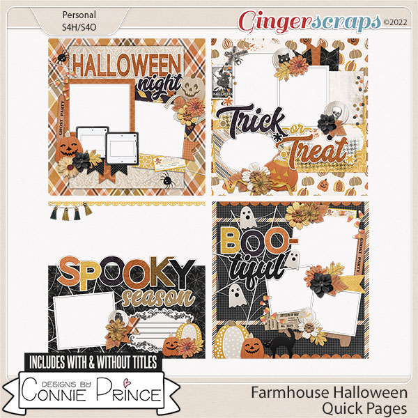 Farmhouse Halloween - Quick Pages by Connie Prince