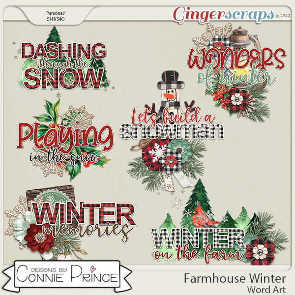 Farmhouse Winter - Word Art Pack by Connie Prince