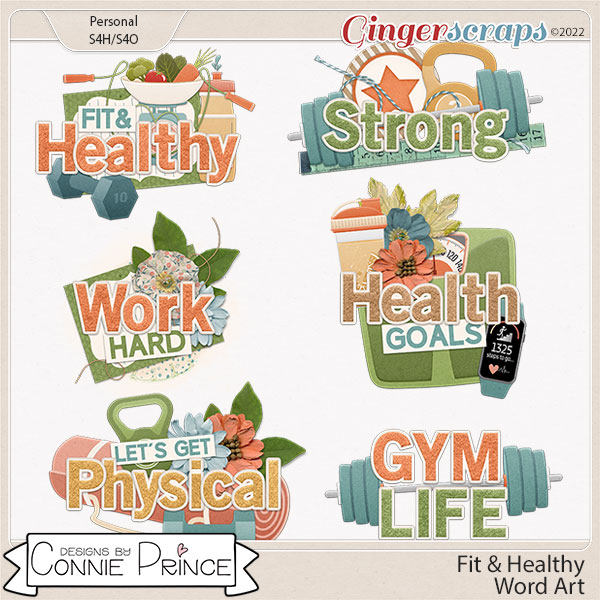 Fit & Healthy - Word Art Pack by Connie Prince