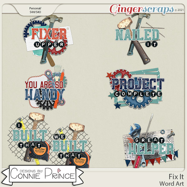 Fix It  - Word Art Pack by Connie Prince