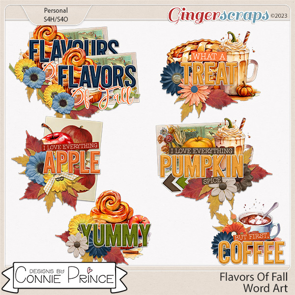 Flavors Of Fall - Word Art Pack by Connie Prince
