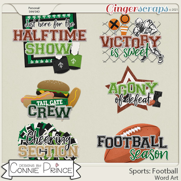 Sports: Football  - Word Art Pack by Connie Prince
