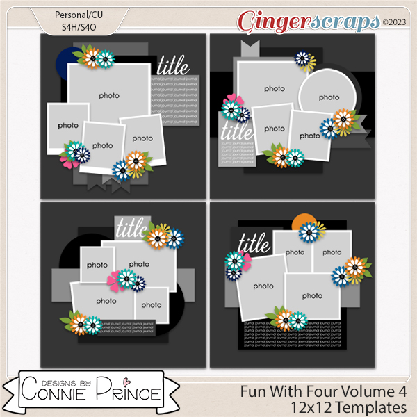 Fun With Four Volume 4  - 12x12 Temps (CU Ok) by Connie Prince