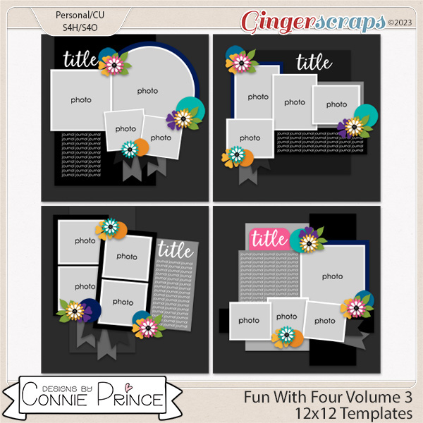 Fun With Four Volume 3  - 12x12 Temps (CU Ok) by Connie Prince