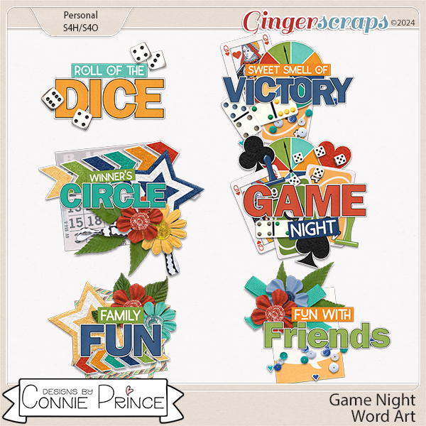 Game Night - Word Art Pack by Connie Prince