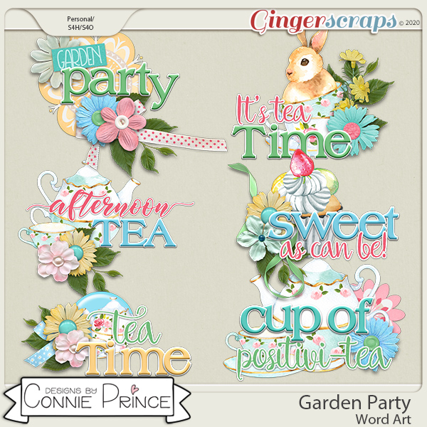 Garden Party - Word Art Pack by Connie Prince