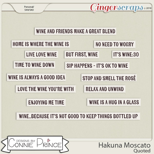 Hakuna Moscato - Quoted by Connie Prince