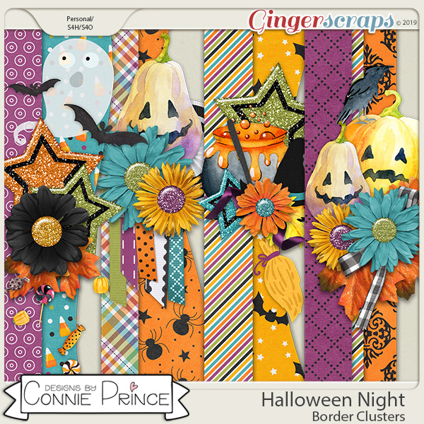 Halloween Night - Border Clusters by Connie Prince