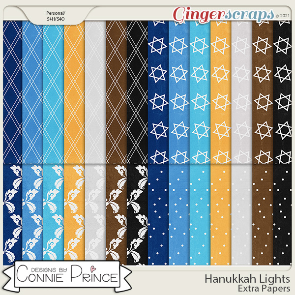 Hanukkah Lights  - Extra Papers by Connie Prince