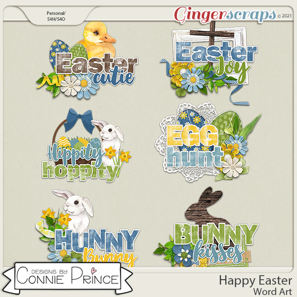 Happy Easter - Word Art Pack by Connie Prince