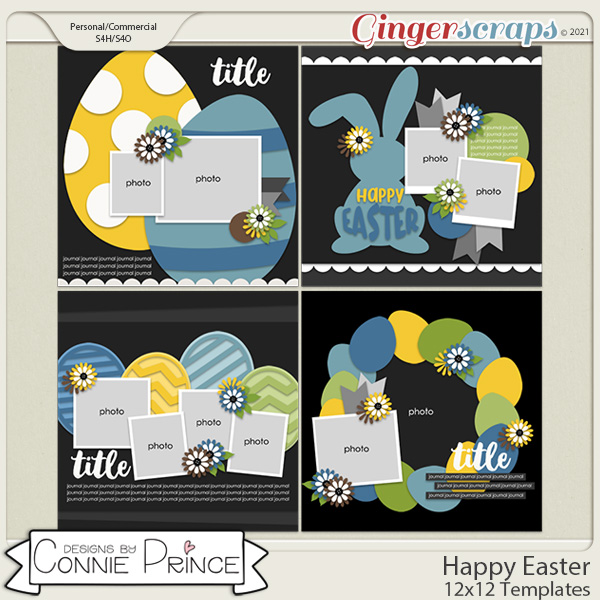 Happy Easter - 12x12 Temps (CU Ok) by Connie Prince