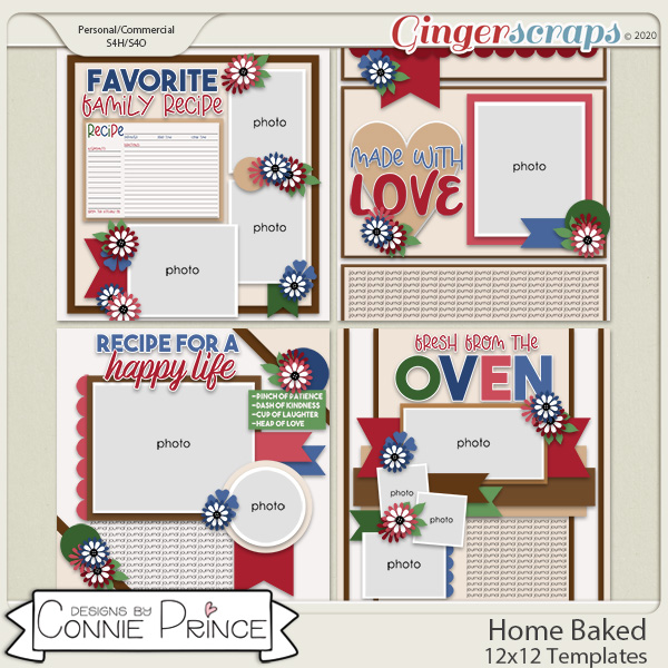 Home Baked - 12x12 Templates (CU Ok) by Connie Prince