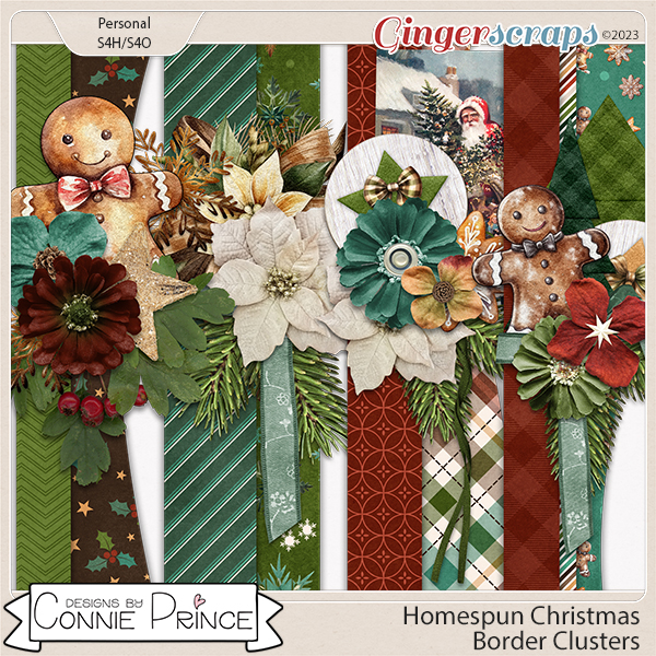 Homespun Christmas - Border Clusters by Connie Prince