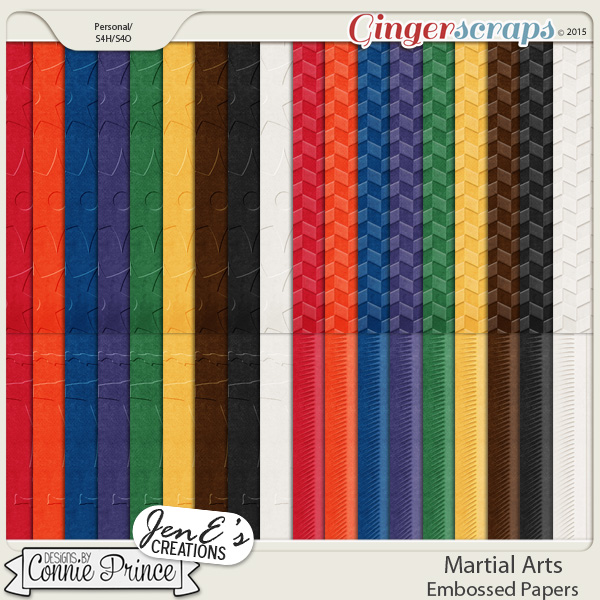 Martial Arts - Embossed Papers