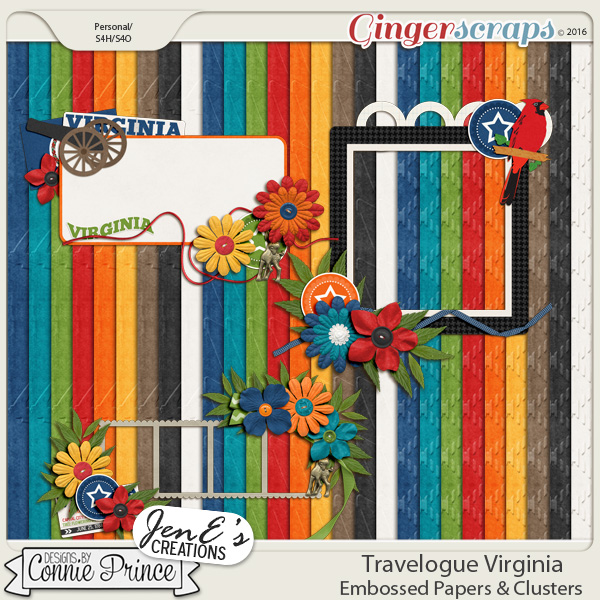 Travelogue Virginia - Embossed Papers Cluster Combo Pack