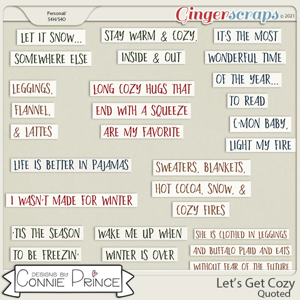 Let's Get Cozy - Quoted by Connie Prince