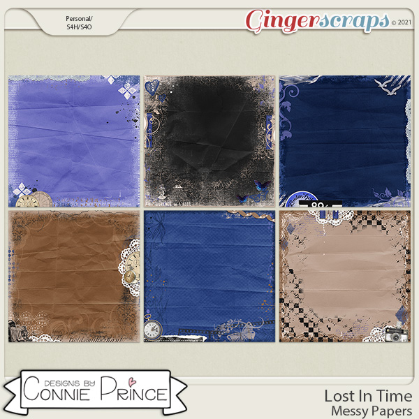 Lost In Time  - Messy Papers by Connie Prince