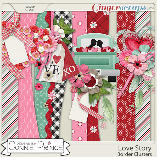 Love Story - Border Clusters by Connie Prince